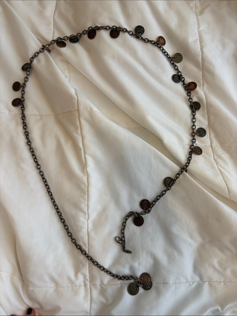 Coin Charm belt - Antiqued Black